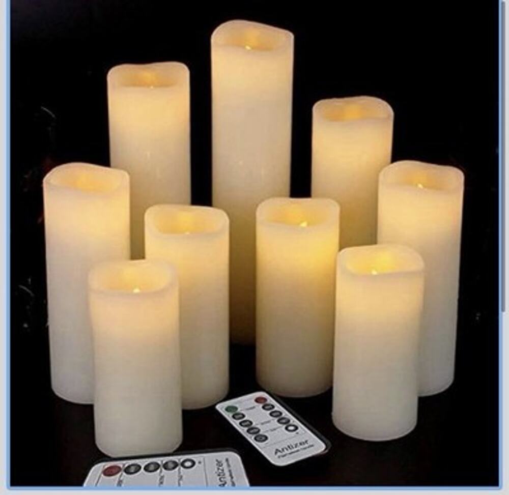 Flameless Candles Led Candles Real Wax w/ Remote & Timer Pack of 9